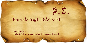 Harsányi Dávid névjegykártya